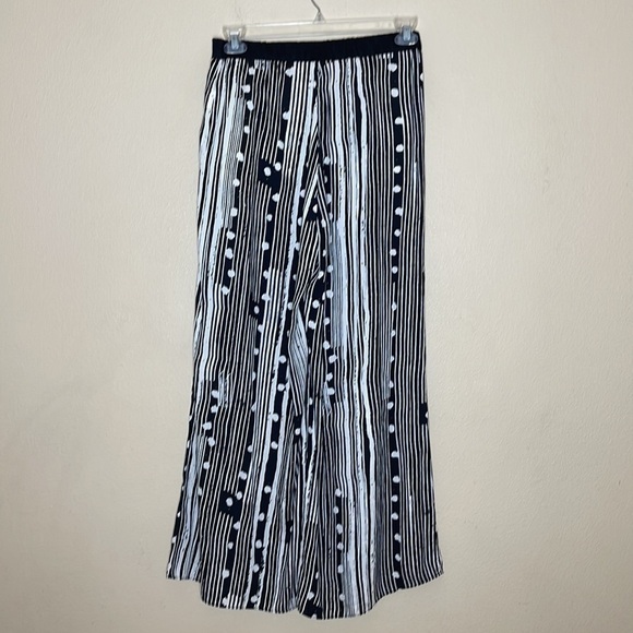 Anthropologie Elevenses Black White Flowy Wide Leg Pants Size Small - Picture 6 of 8
